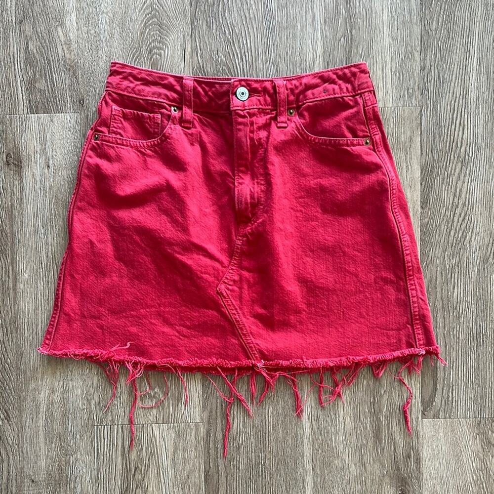 Abercrombie & Fitch Zoe A-Line Skirt Red Size 2 | Vintage Natural Rise